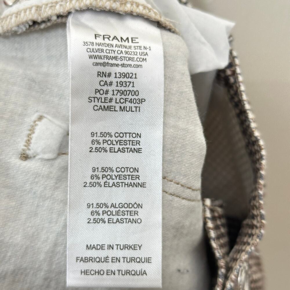 Frame Le Crop Flare Camel Multi Houndstooth Print… - image 5